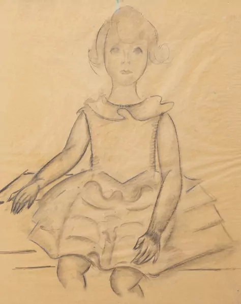 Alice BAILLY (1872-1938), "Jeune fille", crayon et fusain — DognyAuction