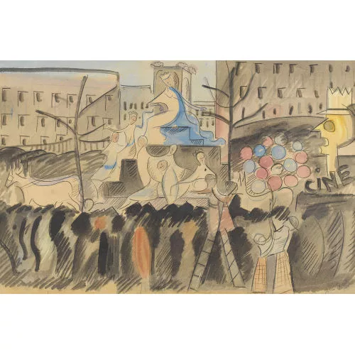 Alice Bailly — Festlicher Umzug mit Schaulustigen.