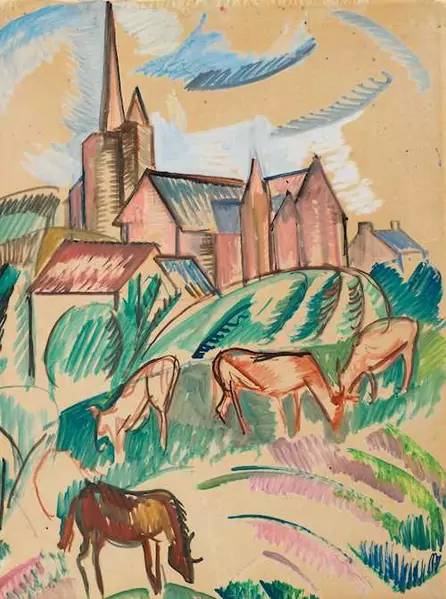 ALICE BAILLY — Bétail devant l'Eglise (Bretagne). 1910. — Koller Auktionen