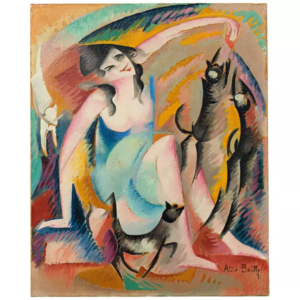 Alice Bailly — Jeune fille aux chats — Galerie Kornfeld