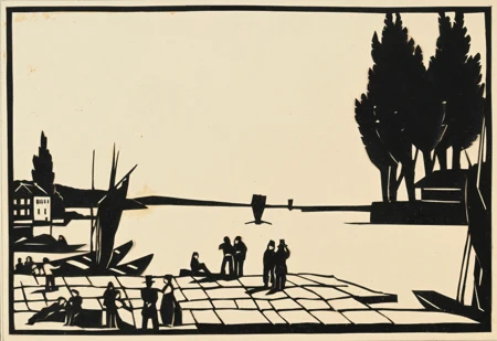 Ancien Port au "Bassin" de Neuchâtel vers 1825