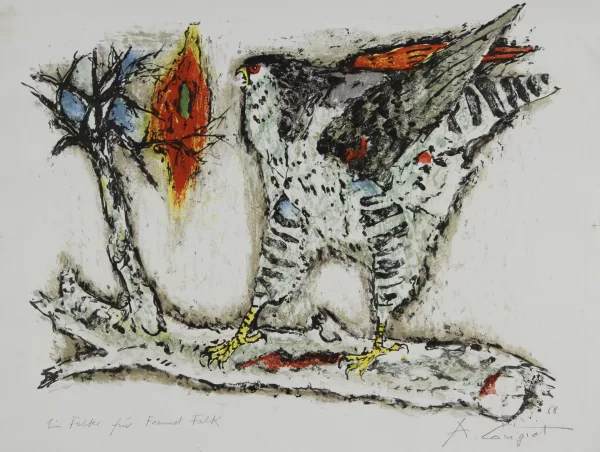 Alois Carigiet — Falke vor Weiss, 1968