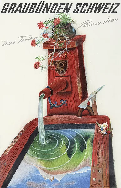 Alois Carigiet — Plakat. Graubünden Schweiz - Das Ferien-Paradies