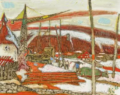 ALOIS CARIGIET — Construction site in a mountain village. 1976. — Koller Auktionen