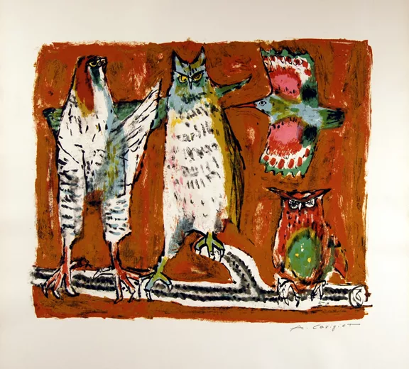 Alois Carigiet — Voliere vor rot, 1962
