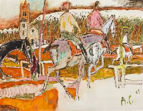 ALOIS CARIGIET — Reiter in Celerina. 1945. — Koller Auktionen