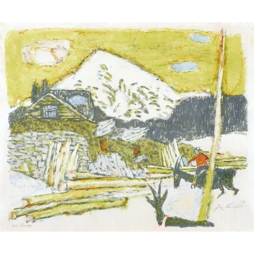 Alois Carigiet — Bei der Arbeit.