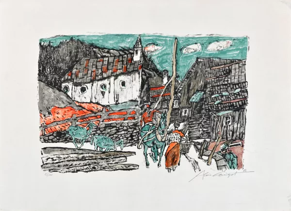 Alois Carigiet — Falkner zu Pferd, 1982