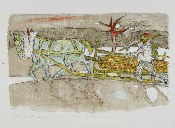 Alois Carigiet — Bauer mit Pferdeschlitten