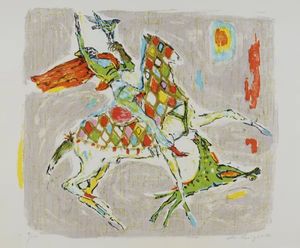 Alois Carigiet — Reiter mit Falke und Hund, 1962