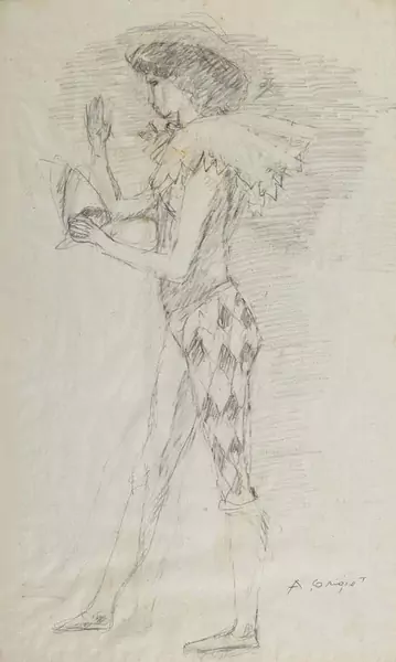 ALOIS CARIGIET — Studie zu Harlekin. — Koller Auktionen