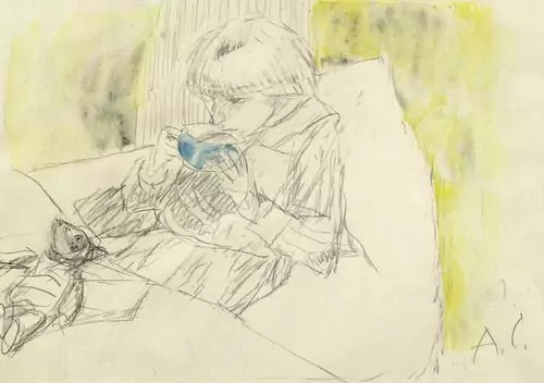 ALOIS CARIGIET — Kind, Tee trinkend. — Koller Auktionen