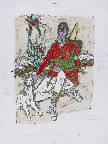 Alois Carigiet — 3 Blätter: Im Baumgarten 1976; Ohne Titel (2), 1976
