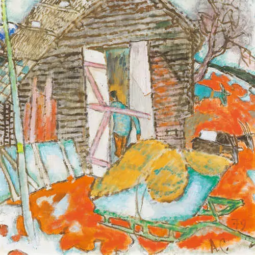 ALOIS CARIGIET — Bei den Ställen. 1979. — Koller Auktionen
