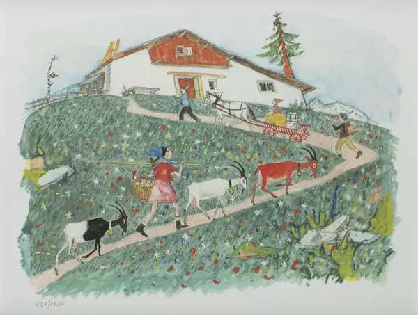 Alois CARIGIET (1902-1985), "Village", lithographie — DognyAuction