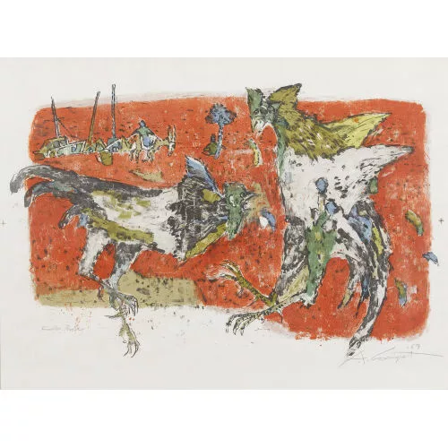 Alois Carigiet — "Hahnenkampf".