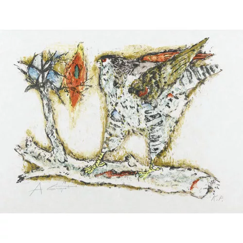 Alois Carigiet — "Falke vor Weiss".