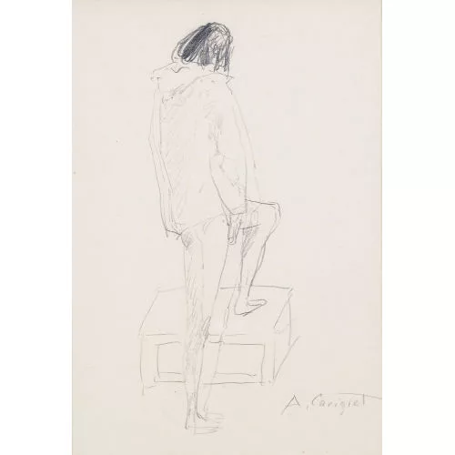 Alois Carigiet — Junge Frau in Rückenansicht.
