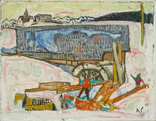 ALOIS CARIGIET — Sägerei in der Nähe von Obersaxen-Flond. 1961. — Koller Auktionen