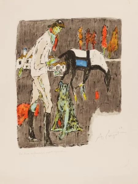 Alois Carigiet — Reiterin mit Pferd, 1967