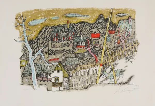 Alois Carigiet — Dorf in den Felsen, 1974
