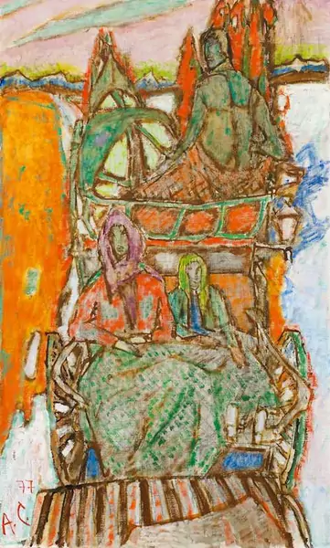 ALOIS CARIGIET — Kutschenfahrt (Carriage ride). 1977. — Koller Auktionen