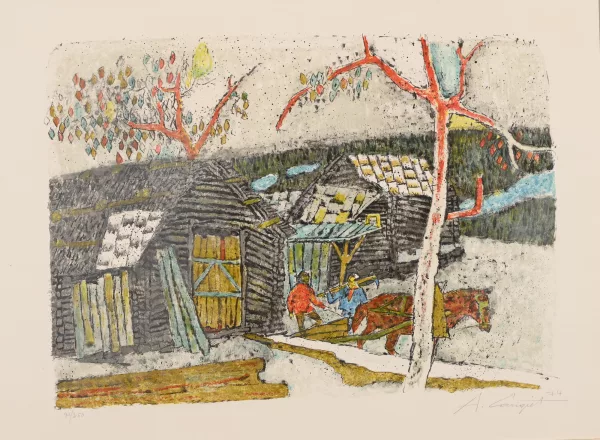 Alois Carigiet — Holzbauer mit Pferd