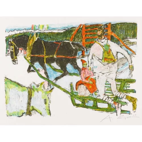 Alois Carigiet — "Schlittengefährt".
