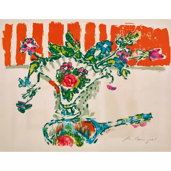 Stillleben mit Vase und Spiegel