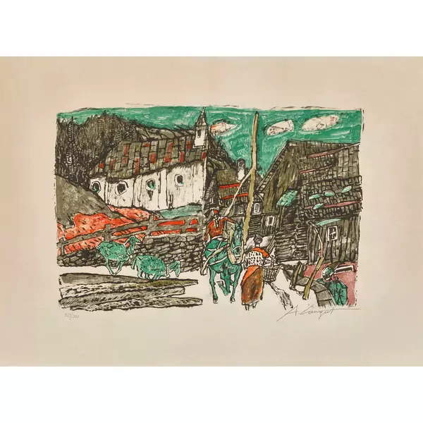 "Kleine Dorfstrasse in Clavadi"