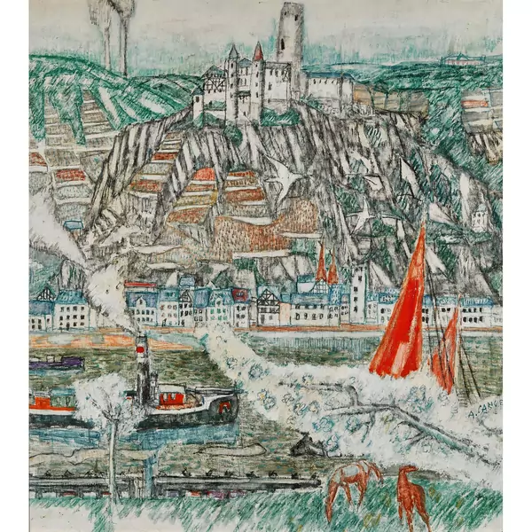 St. Goarshausen am Rhein mit Burg Neukatzenelnbogen