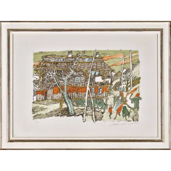 Alois Carigiet — Bauernhaus in Leis.