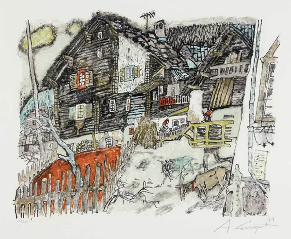 Alois Carigiet — Vor den Ställen, 1974