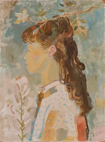 Brustbild einer jungen Dame im Profil, 1942