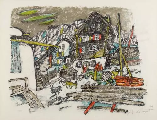 ALOIS CARIGIET — Häuser in Vals. 1974. — Koller Auktionen