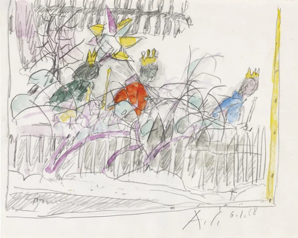 Alois Carigiet — Drei Sternsinger im Schnee, 1968