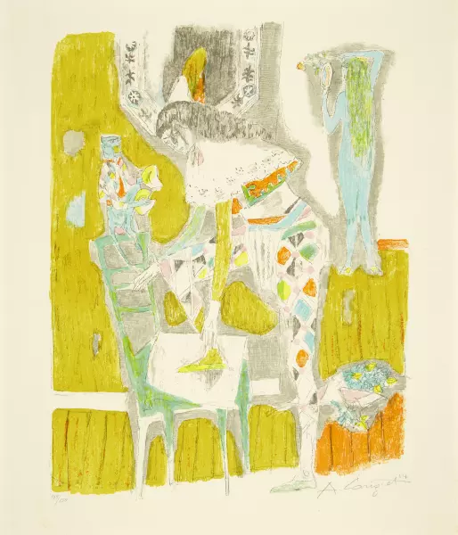 Harlekin mit Affe