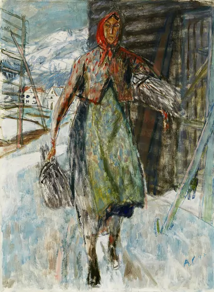 Mädchen in Reisigen