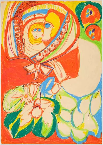 ALOÏSE CORBAZ — Composition à deux visages avec fleurs. 1960–63. — Koller Auktionen