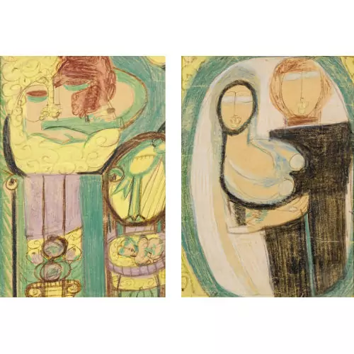 "Couple et enfant" - "Couple dans une mandorle"