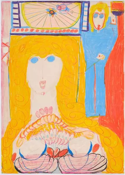 ALOÏSE CORBAZ — Grand buste de femme et petit homme blond. 1960–63. — Koller Auktionen