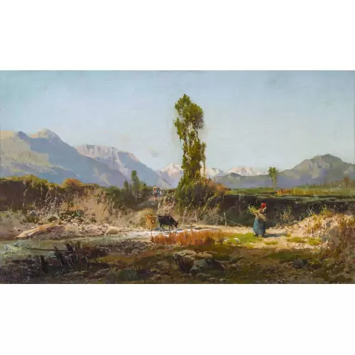 Piana del Vedeggio con contadina