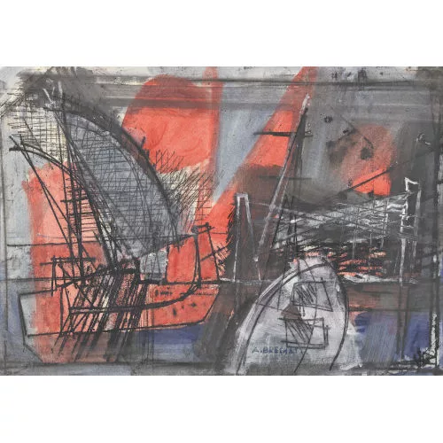 André Bréchet — Komposition mit Segelschiffen.