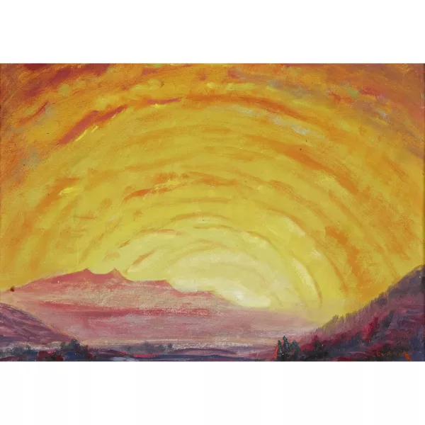 André Jean Evard — Weite Landschaft in der Abendsonne.