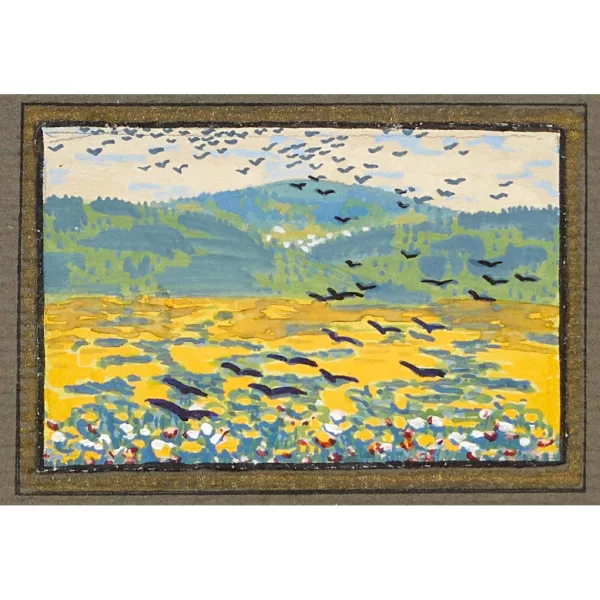 André Jean Evard — Vogelschwarm über dem Feld.