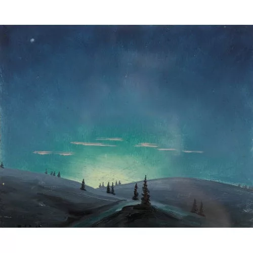 André Jean Evard — Berglandschaft im Mondschein.