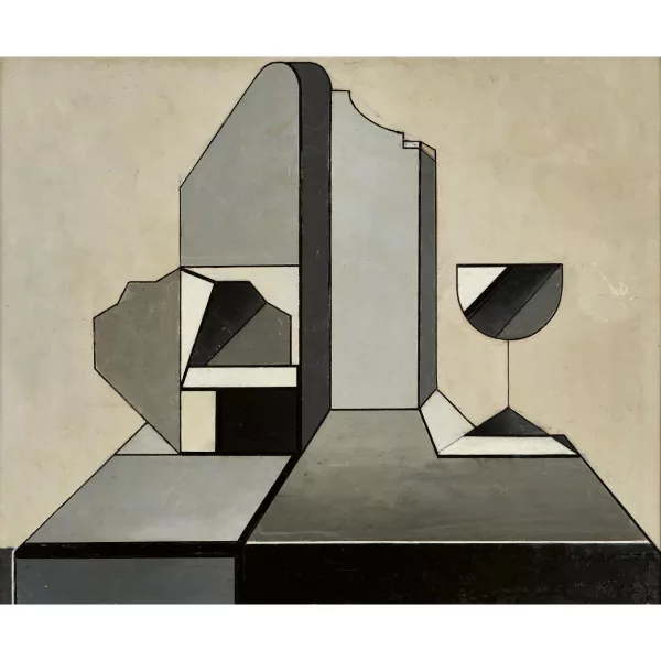 André Jean Evard — Stillleben mit Glas.