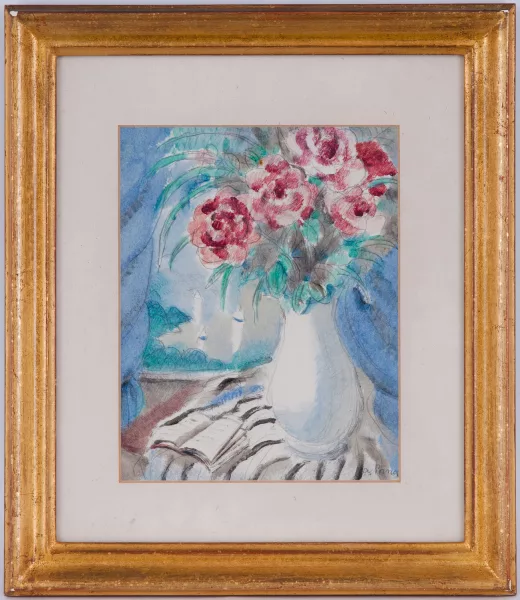 André Julien Prina — Nature morte aux fleurs
