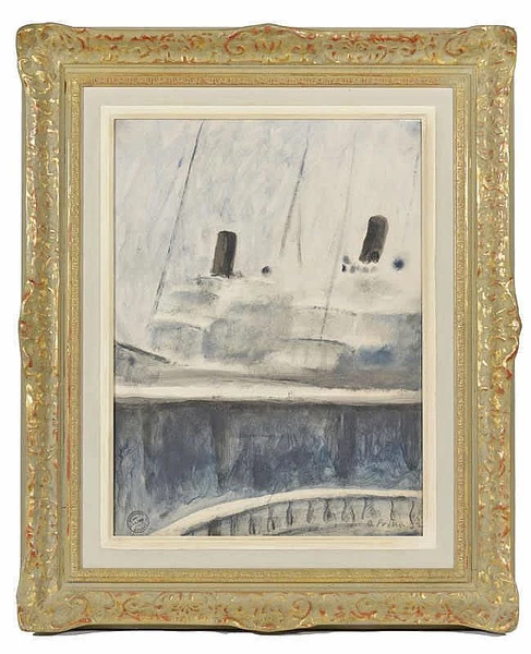 andre julien prina — Deux vapeurs du Léman à quai