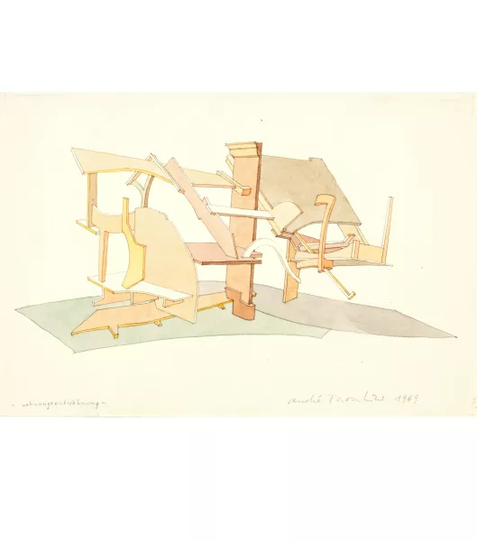 André Thomkins — Wohnungsentwöhnung. - Schreinerei